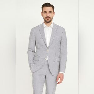 Mens FRANCO'S 2 Button Blue Seersucker Summer Suit